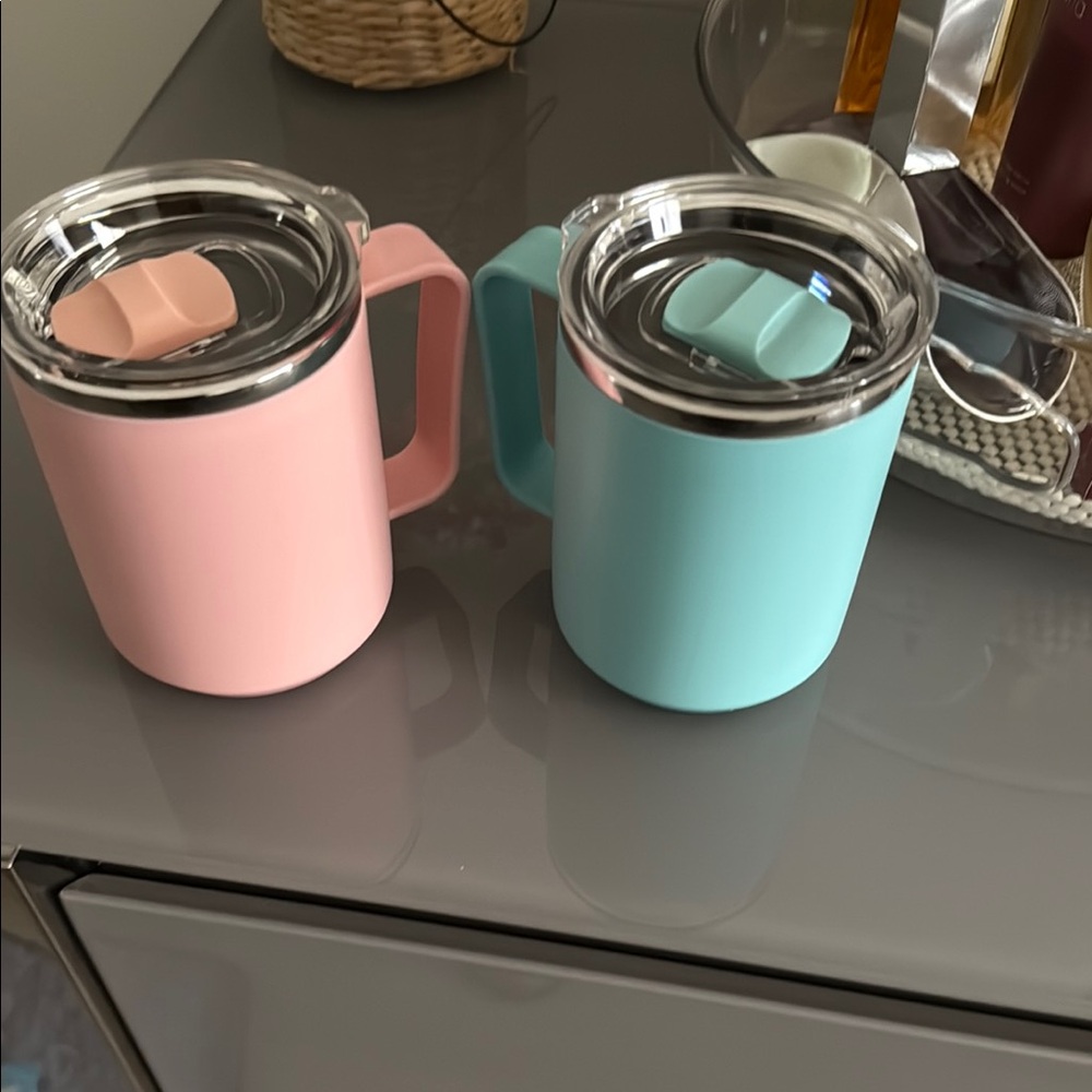 Pink and Blue Insulated Mugs
